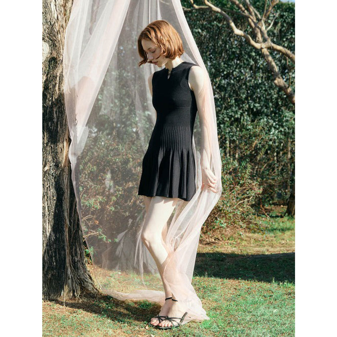 エイミーイストワール EIMY ISTOIRE FLARE KNIT MINI DRESS （BLACK） BLACK