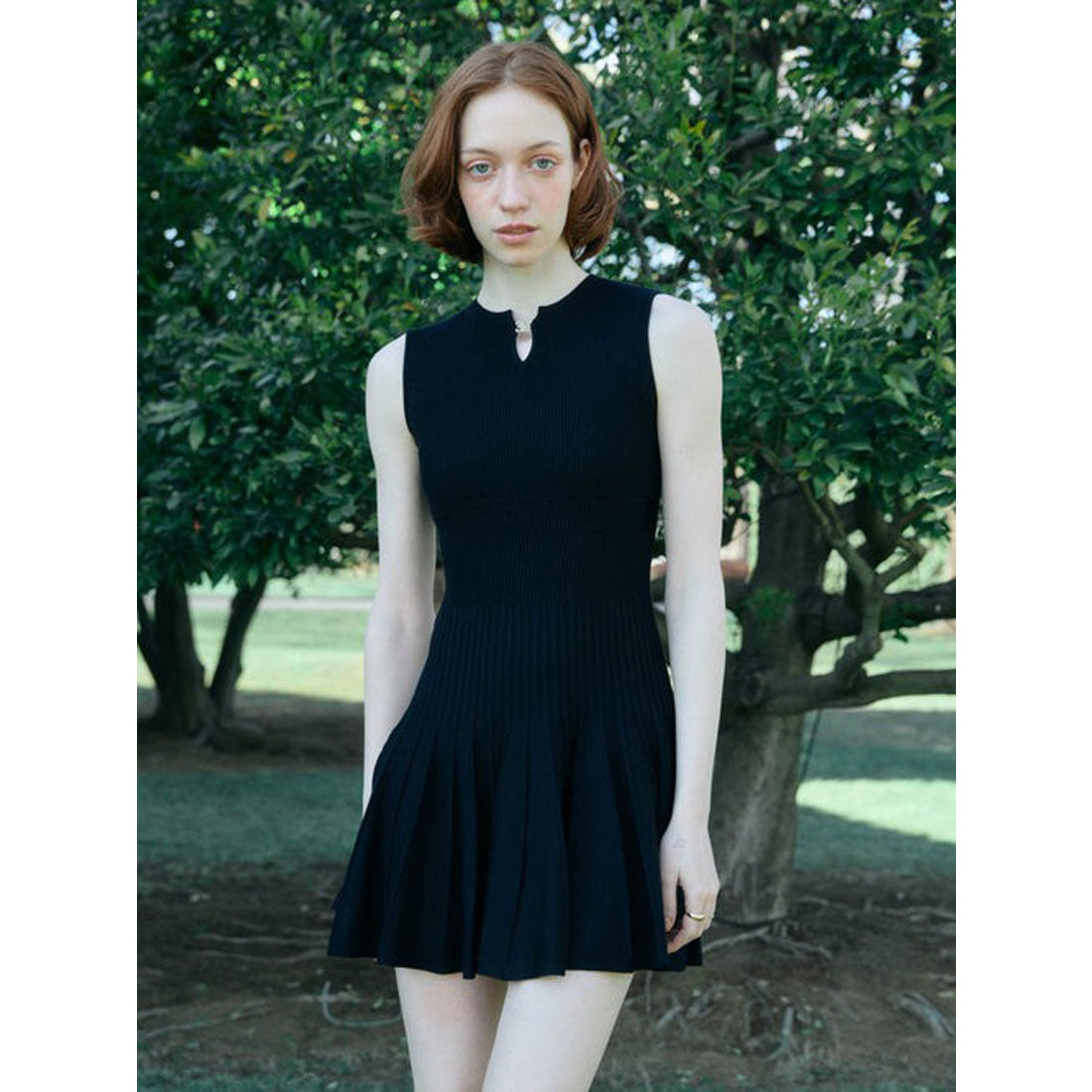 エイミーイストワール EIMY ISTOIRE FLARE KNIT MINI DRESS （BLACK） BLACK