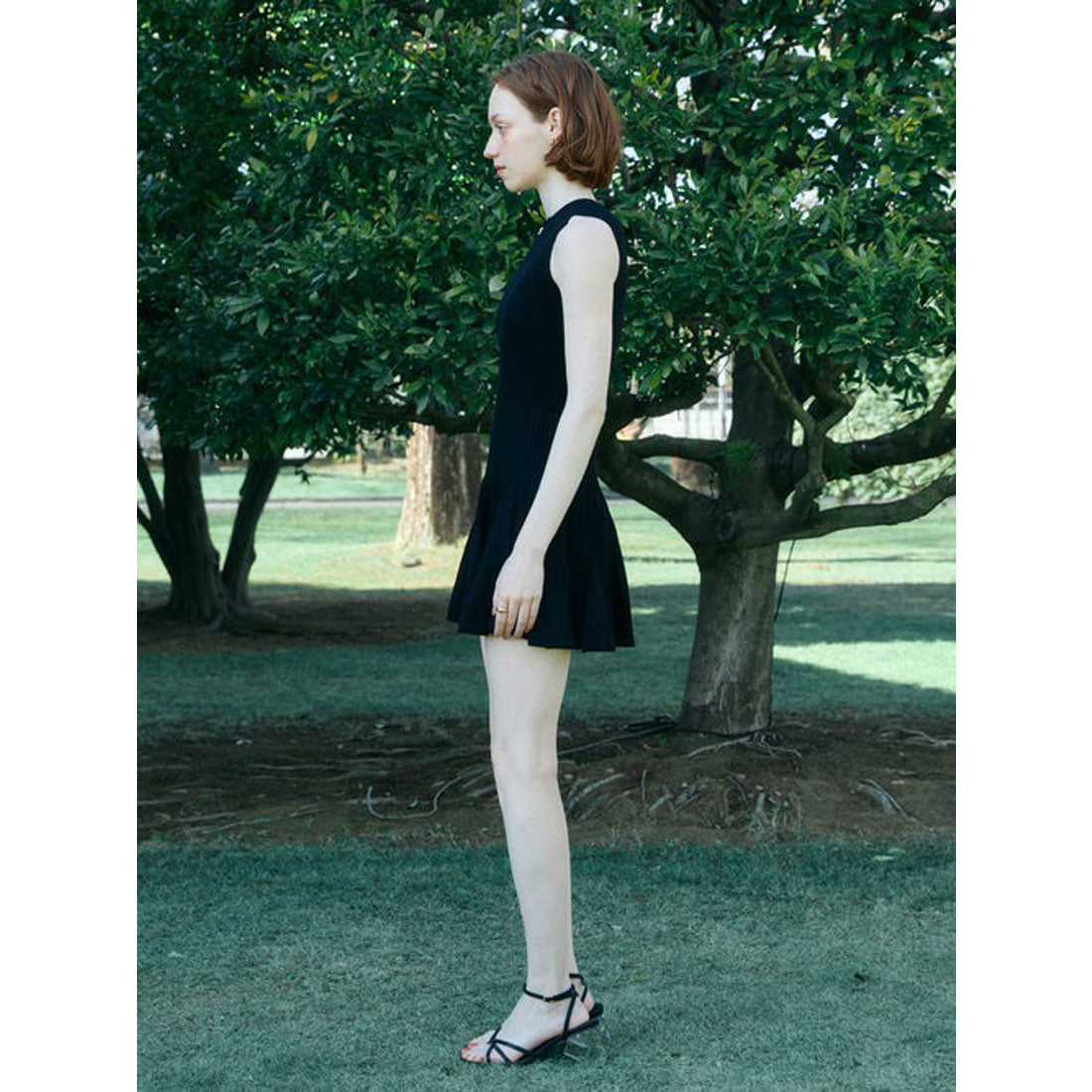 エイミーイストワール EIMY ISTOIRE FLARE KNIT MINI DRESS （BLACK） BLACK