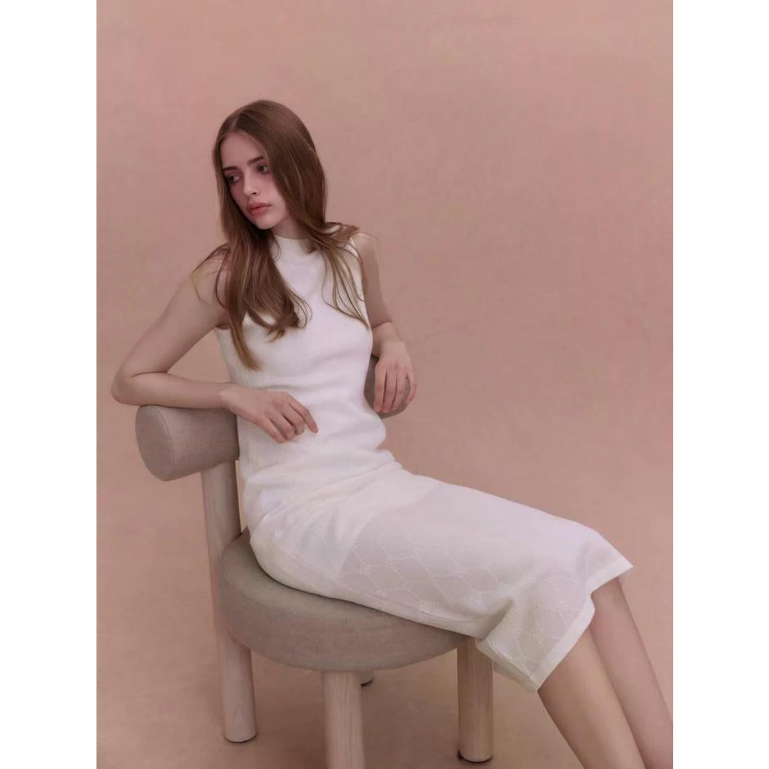 エイミーイストワール EIMY ISTOIRE PAPILLON MONOGRAM KNIT DRESS （WHITE） WHITE