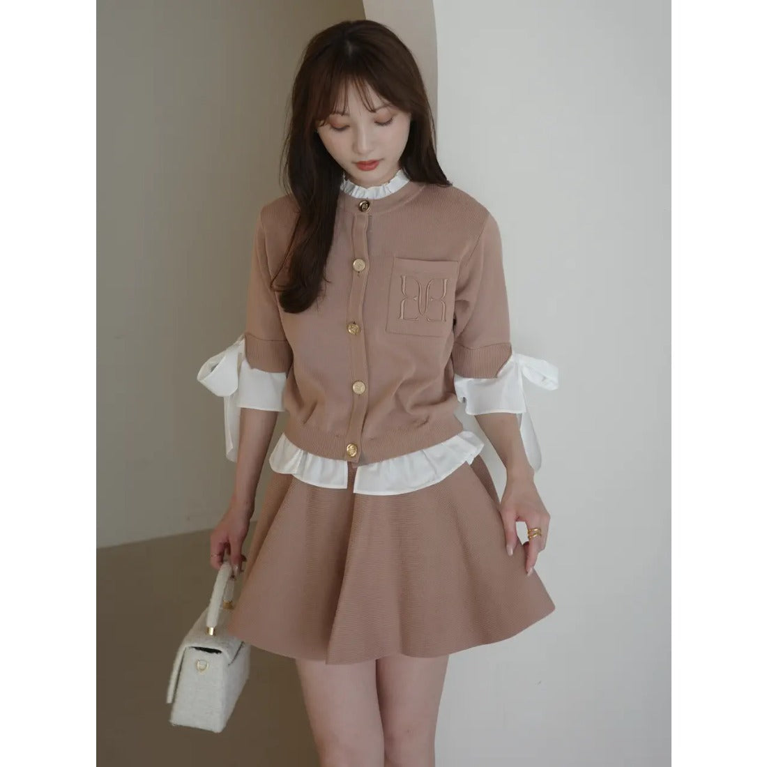 エイミーイストワール EIMY ISTOIRE BALLERINA MINI SKIRT （BEIGE） BEIGE