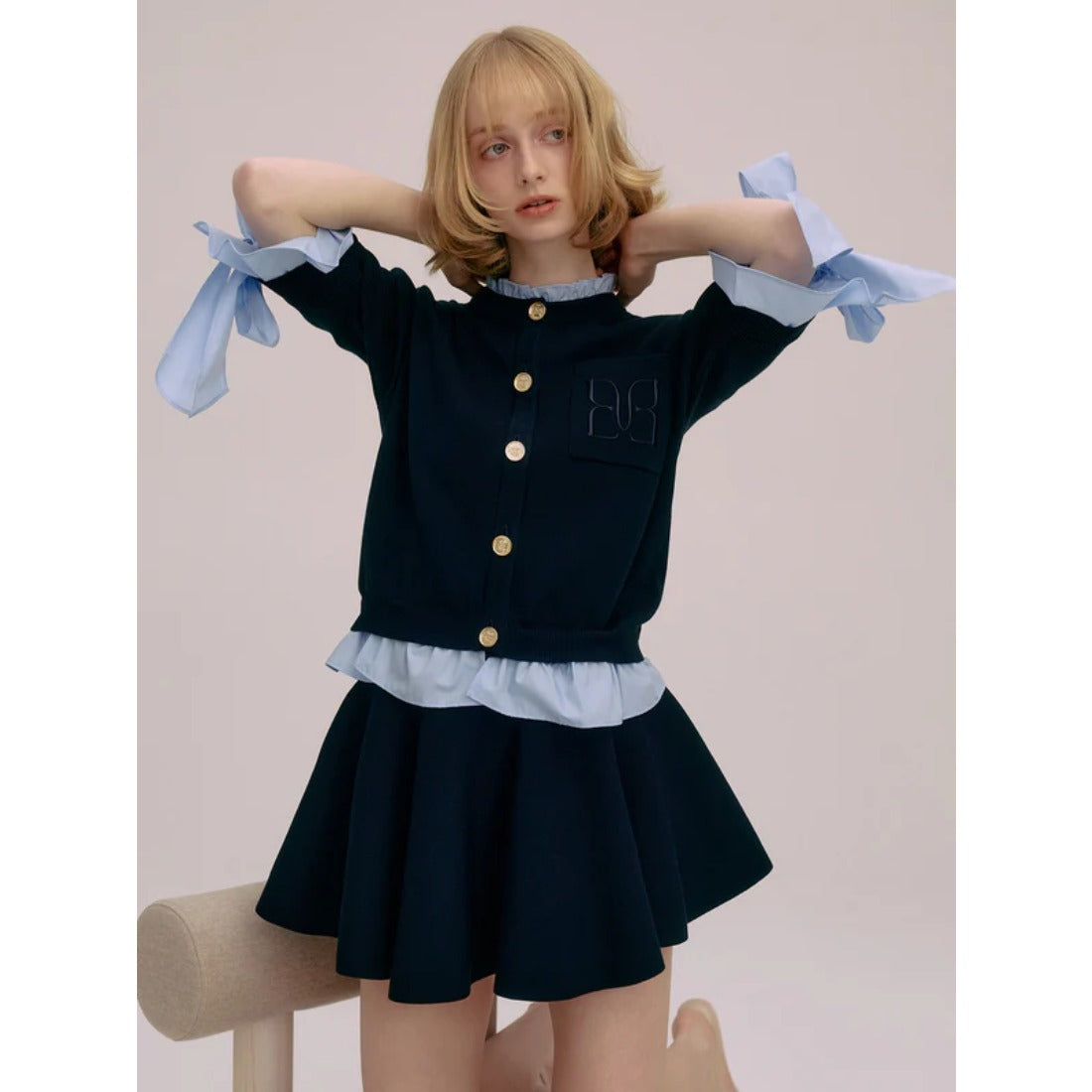 エイミーイストワール EIMY ISTOIRE BALLERINA MINI SKIRT （NAVY） NAVY