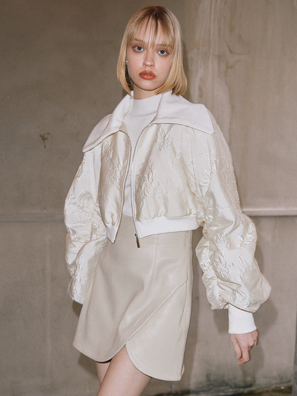 eimy istoire Faux leather tulip hem mini skirt