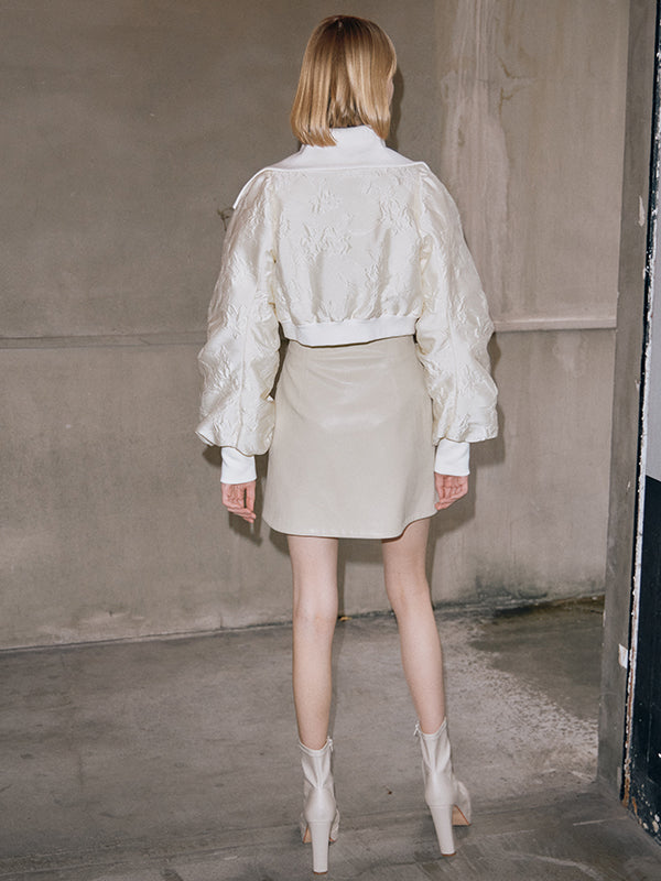 eimy istoire Faux leather tulip hem mini skirt
