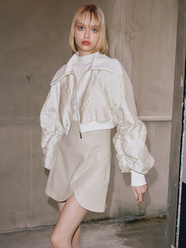 eimy istoire Faux leather tulip hem mini skirt