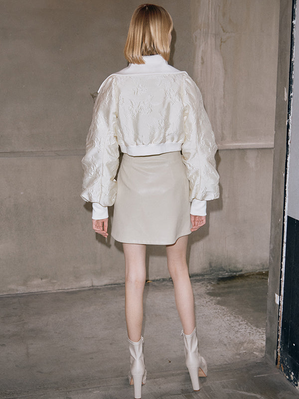 eimy istoire Faux leather tulip hem mini skirt