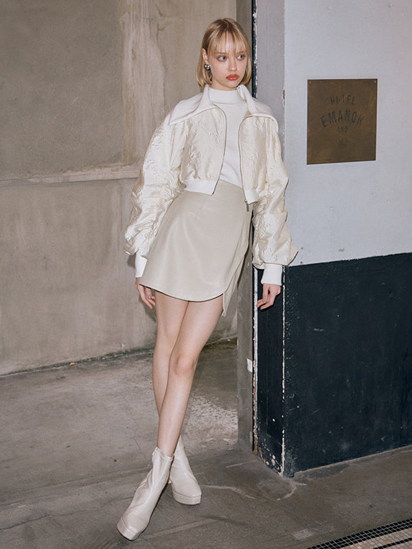 eimy istoire Faux leather tulip hem mini skirt