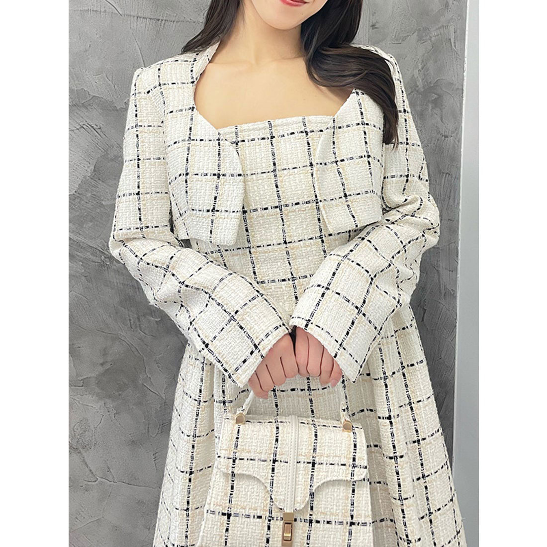 エイミーイストワール EIMY ISTOIRE eimy ribbon ツイードショートジャケット （WHITE） WHITE