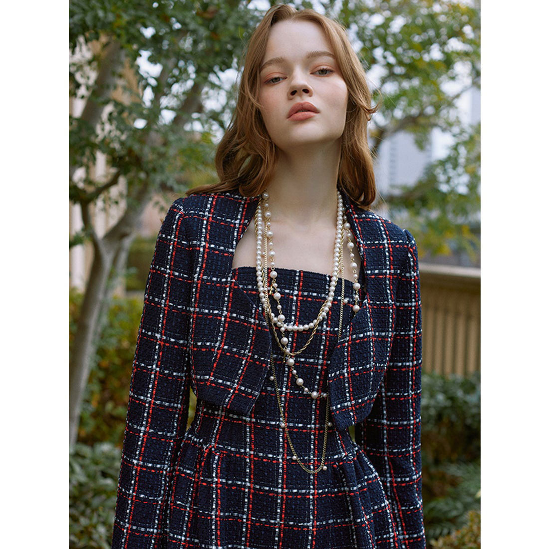 エイミーイストワール EIMY ISTOIRE eimy ribbon ツイードショートジャケット （WHITE） WHITE