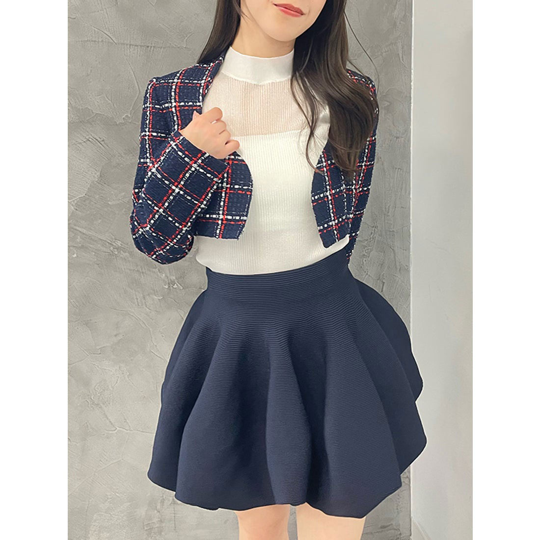 エイミーイストワール EIMY ISTOIRE eimy ribbon ツイードショートジャケット （WHITE） WHITE