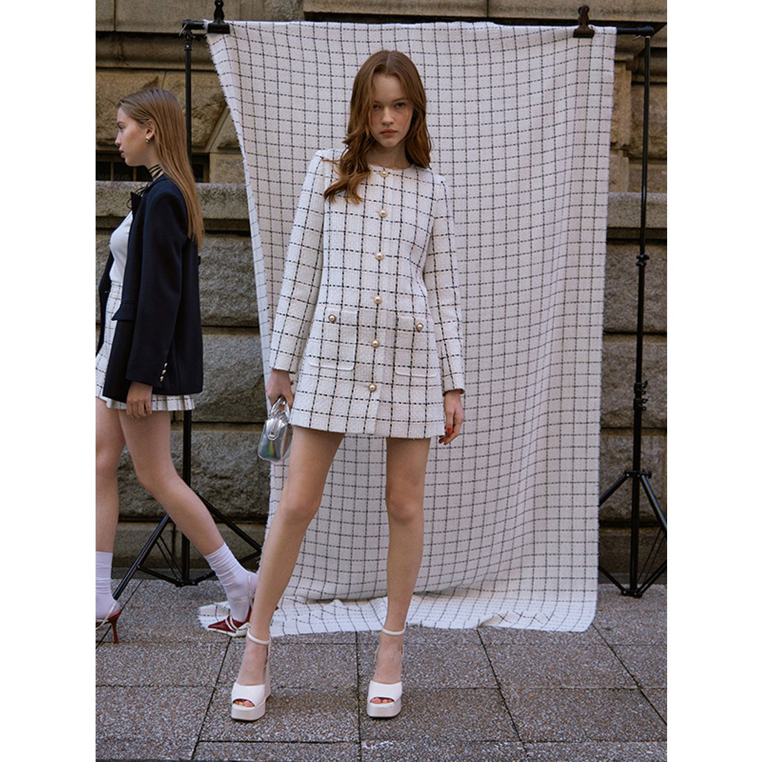 eimy ribbon ツイードプリーツミニスカート eimy istoire エイミーイストワール EIMY ISTOIRE ribbon