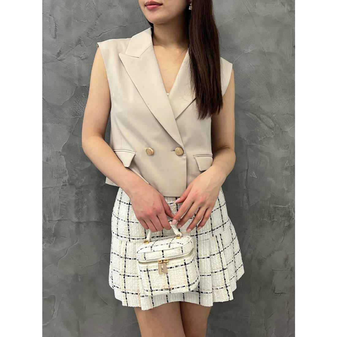 eimy ribbon ツイードプリーツミニスカート エイミーイストワール EIMY ISTOIRE eimy ribbon ツイード