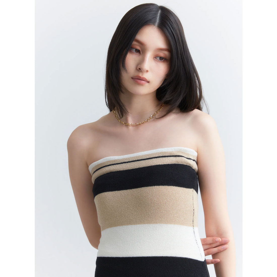 エイミーイストワール EIMY ISTOIRE マルチボーダーベアワンピース
