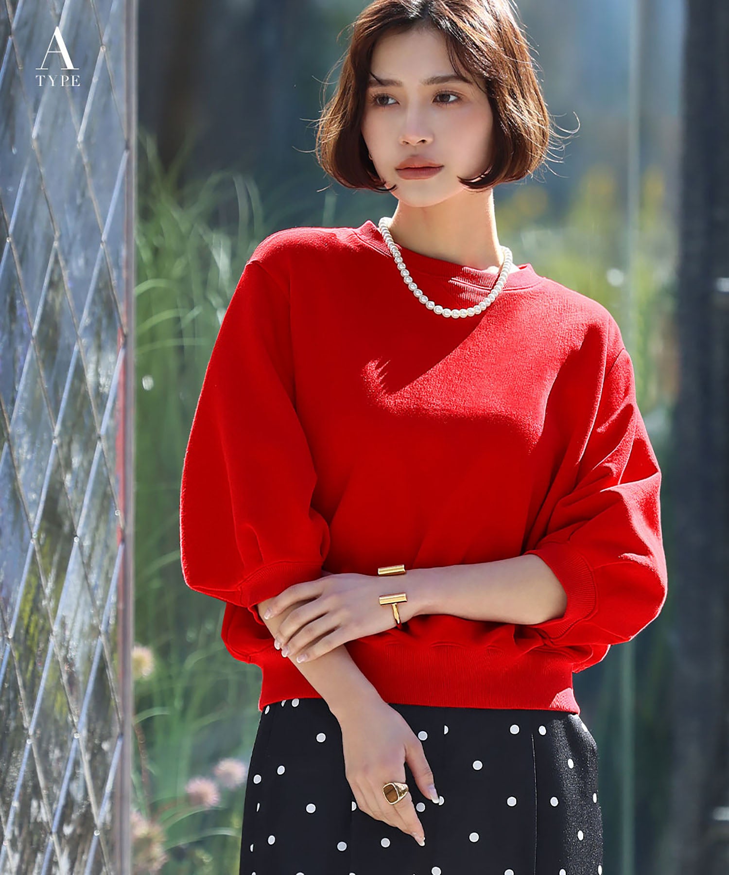 エルフランク ELFRANK ワンポイントハート刺繍スウェット【洗える】 （レッド） レッド（Aタイプ）