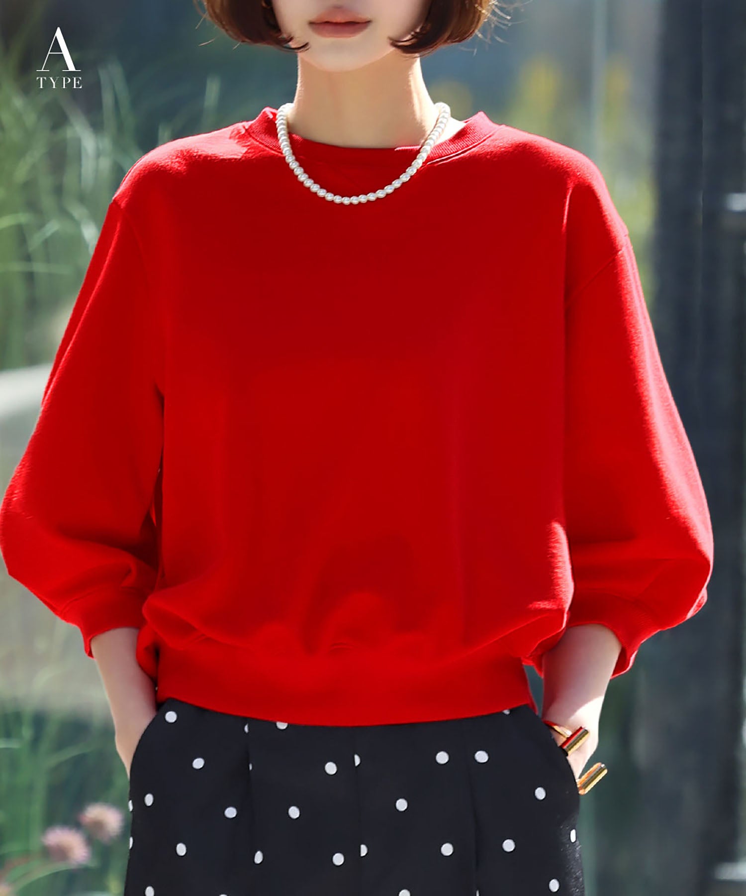 エルフランク ELFRANK ワンポイントハート刺繍スウェット【洗える】 （レッド） レッド（Aタイプ）