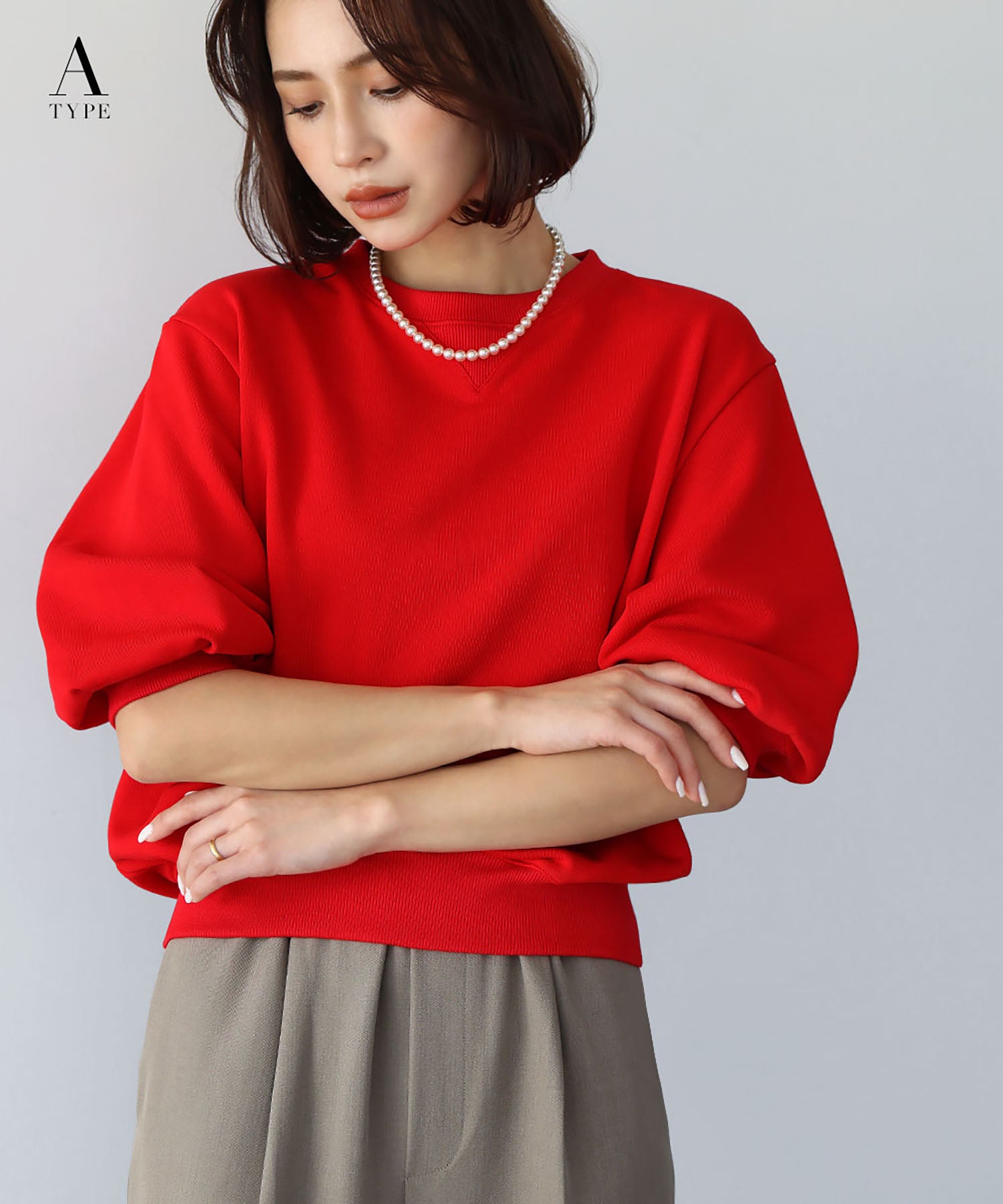エルフランク ELFRANK ワンポイントハート刺繍スウェット【洗える】 （レッド） レッド（Aタイプ）