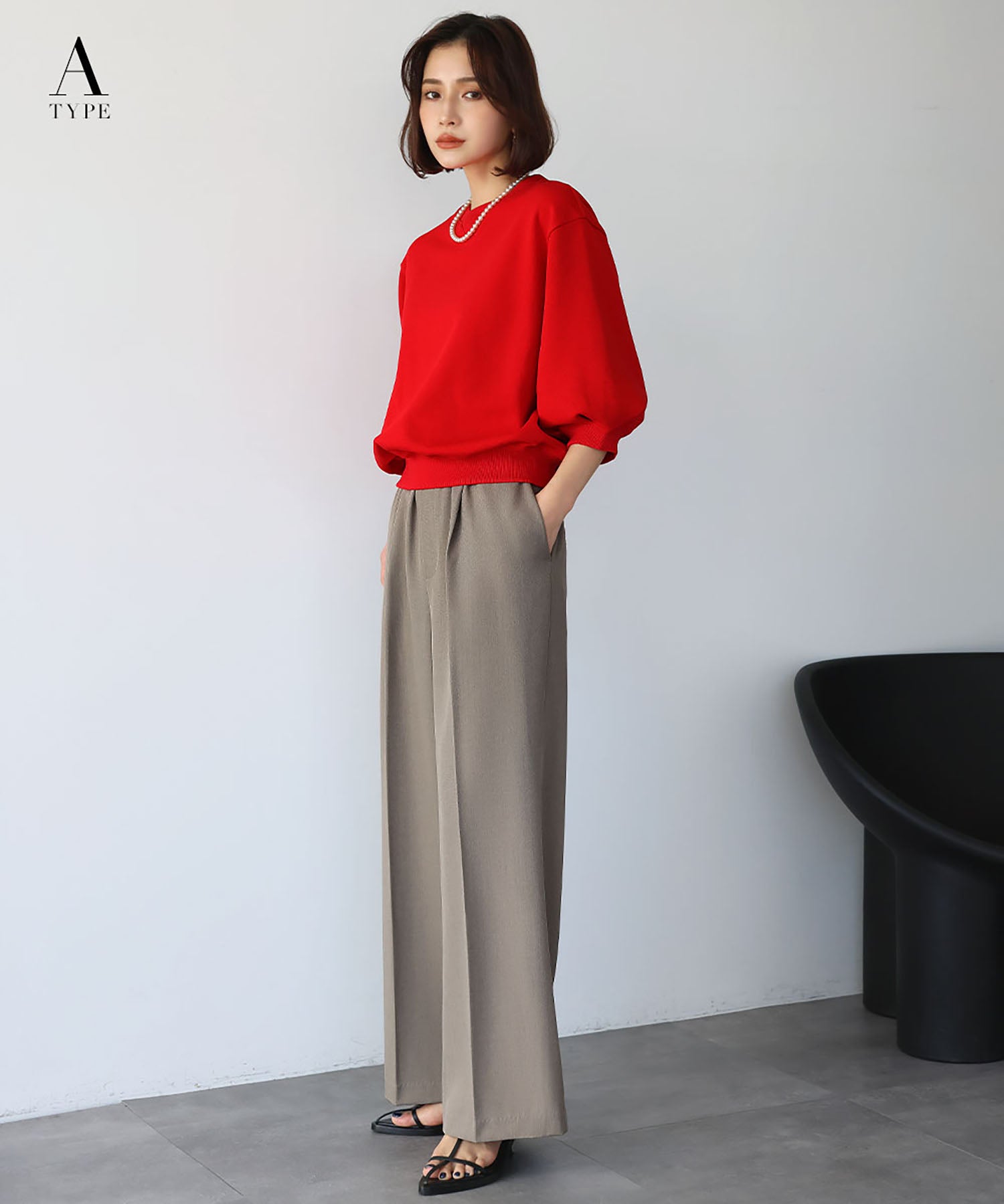 エルフランク ELFRANK ワンポイントハート刺繍スウェット【洗える】 （レッド） レッド（Aタイプ）