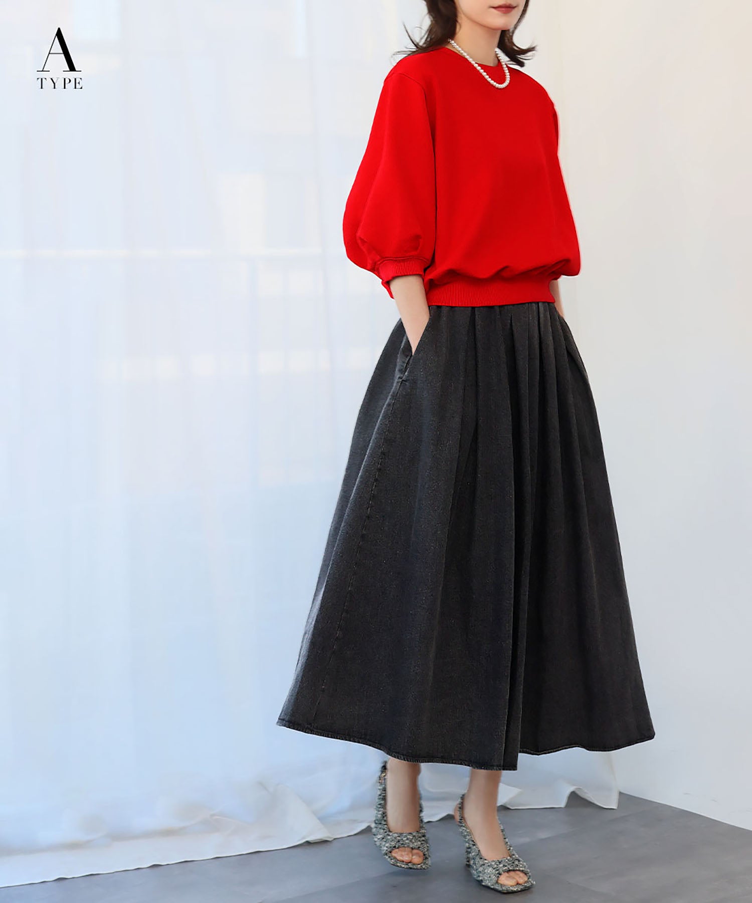 エルフランク ELFRANK ワンポイントハート刺繍スウェット【洗える】 （レッド） レッド（Aタイプ）