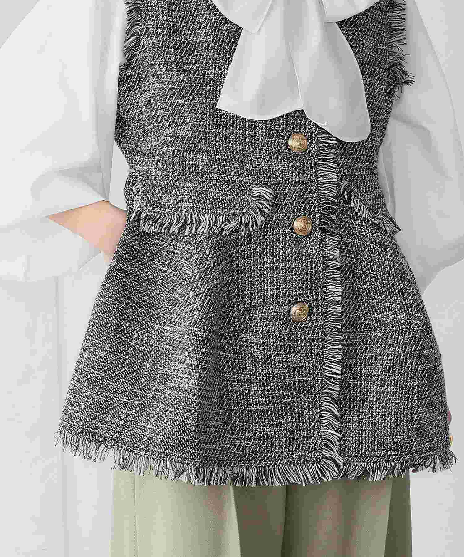 ELFRANK ELFRANK 佩普拉姆呢子流蘇背心