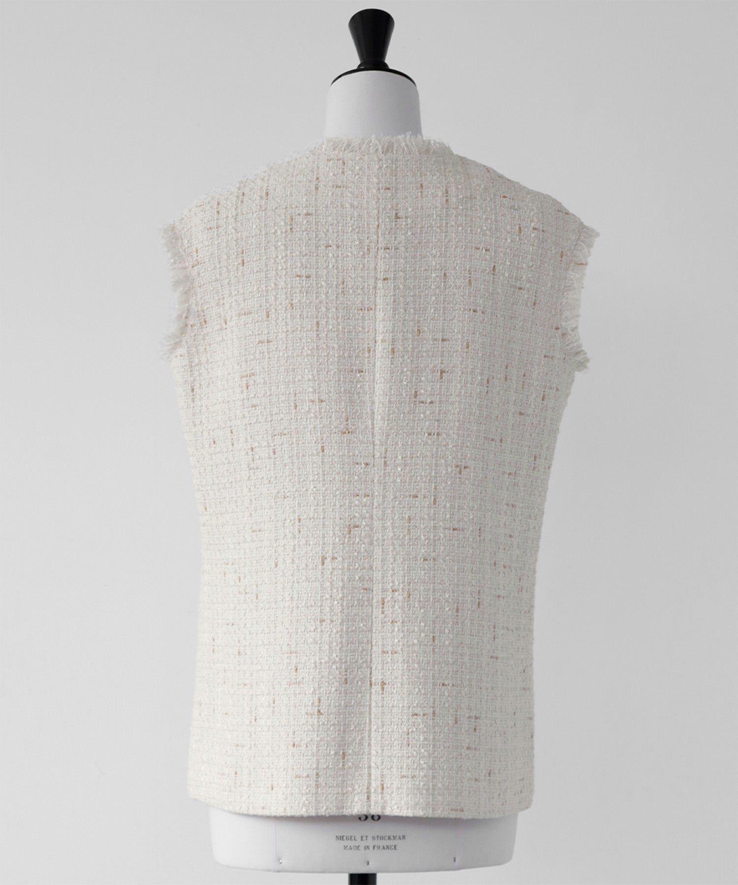 ELFRANK ELFRANK Pearl Button Tweed Fringe Vest