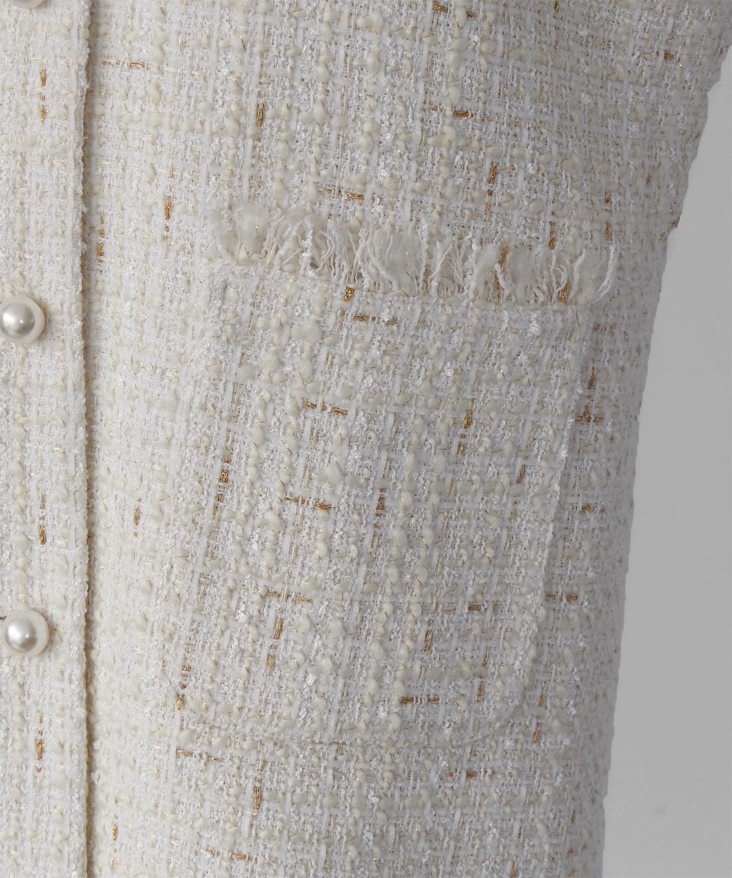 ELFRANK ELFRANK Pearl Button Tweed Fringe Vest