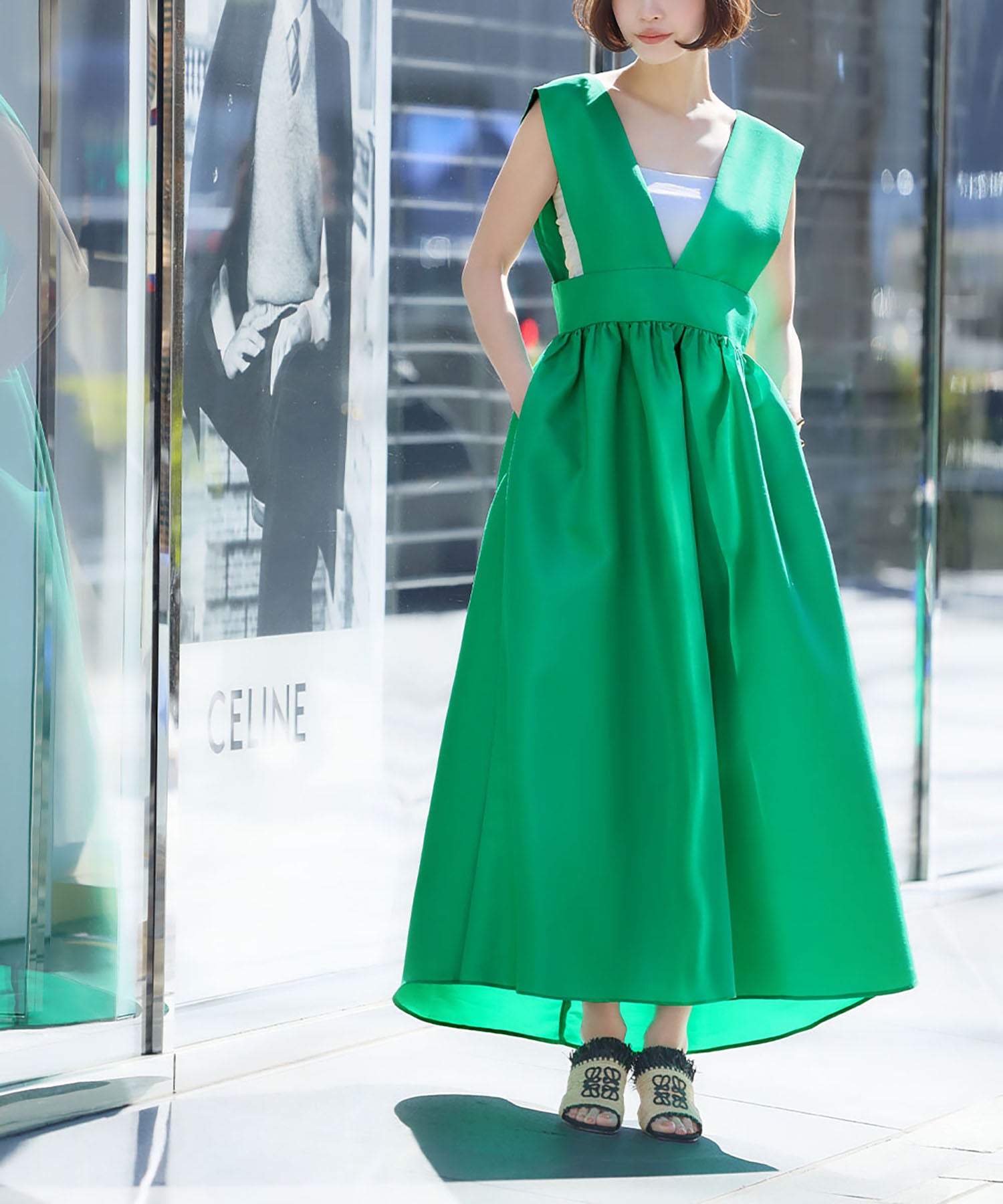 ELFRANK ELFRANK Gathered Flare Jumper Skirt 【Washable】