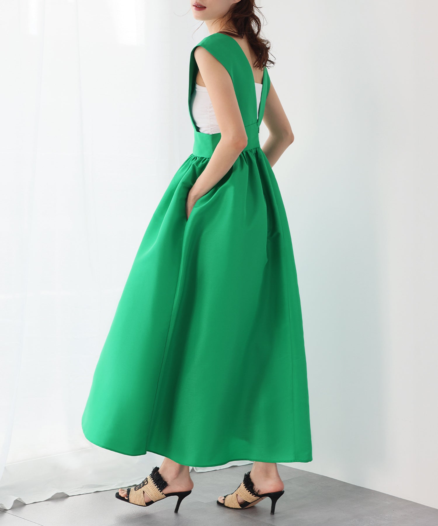 ELFRANK ELFRANK Gathered Flare Jumper Skirt 【Washable】