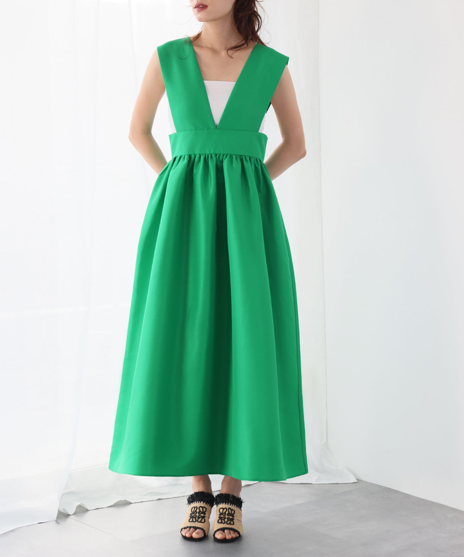 ELFRANK ELFRANK Gathered Flare Jumper Skirt 【Washable】
