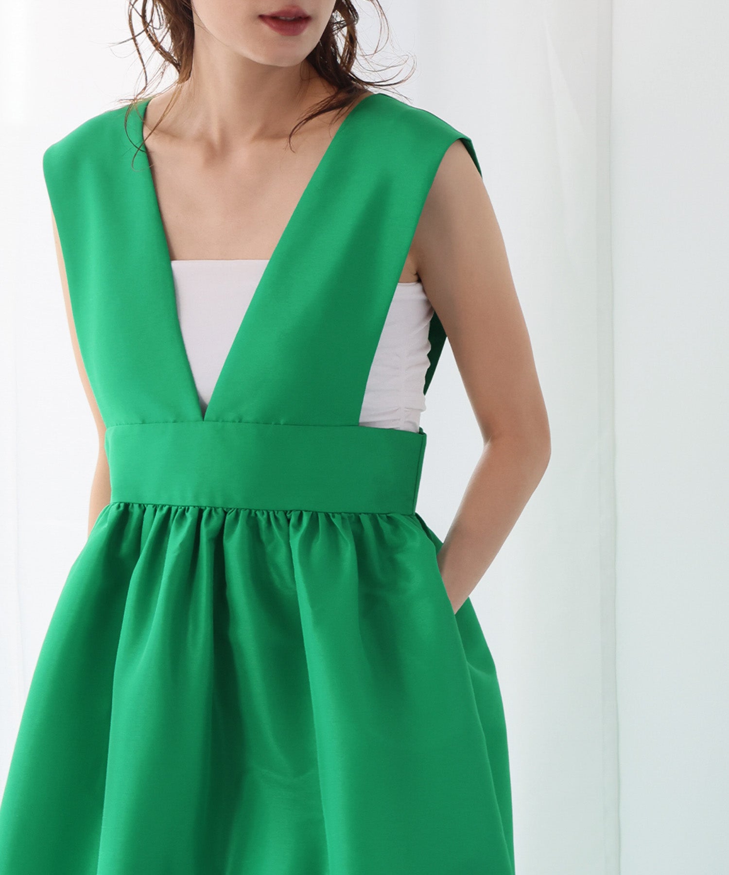 ELFRANK ELFRANK Gathered Flare Jumper Skirt 【Washable】