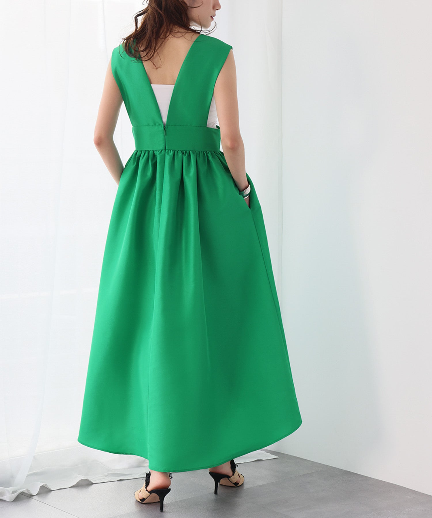 ELFRANK ELFRANK Gathered Flare Jumper Skirt 【Washable】