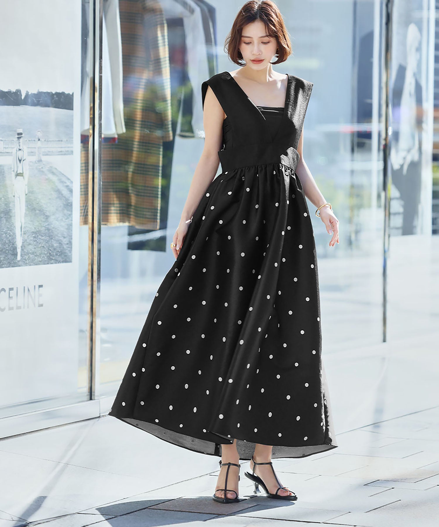 ELFRANK ELFRANK Gathered Flare Jumper Skirt 【Washable】