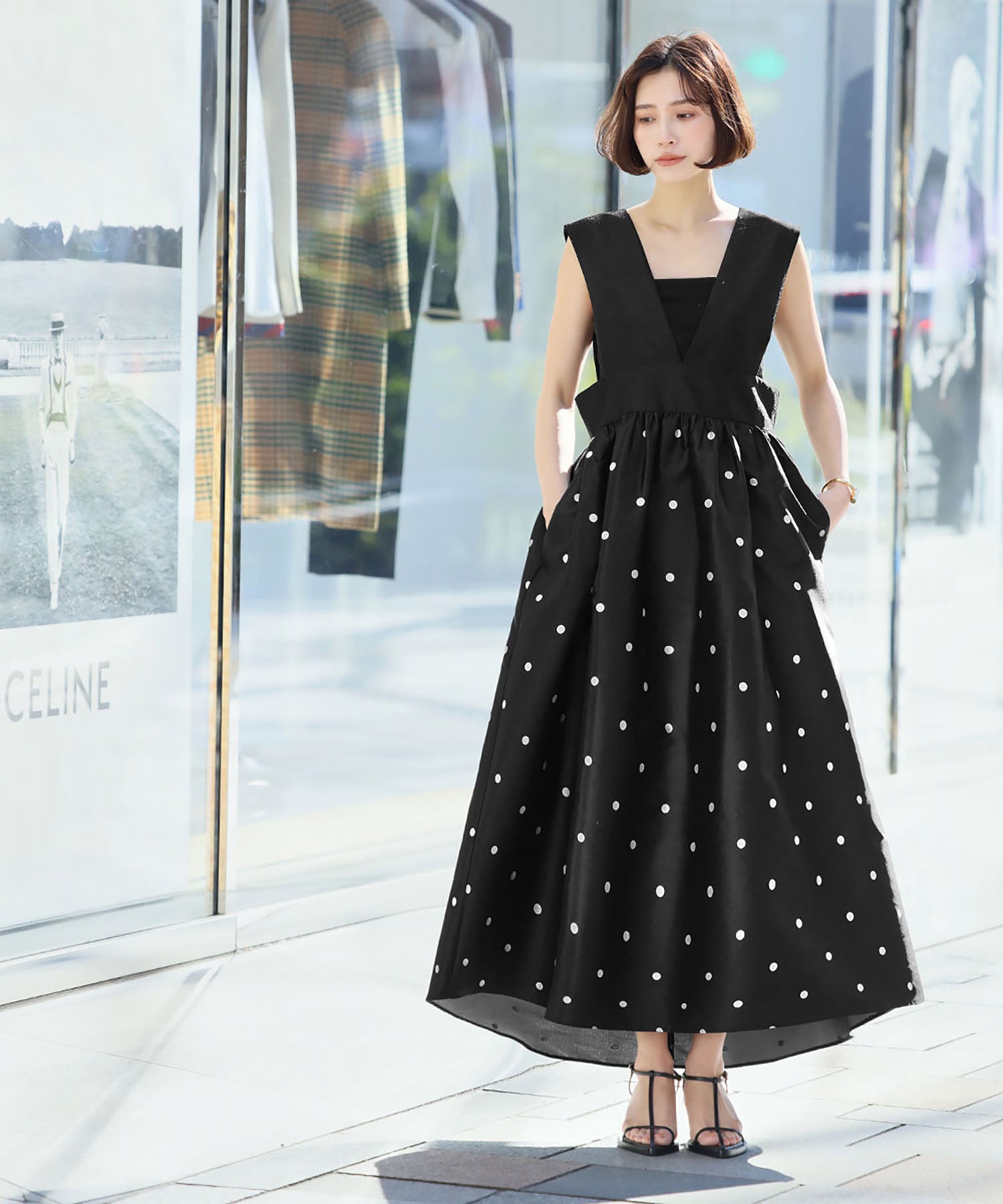 ELFRANK ELFRANK Gathered Flare Jumper Skirt 【Washable】