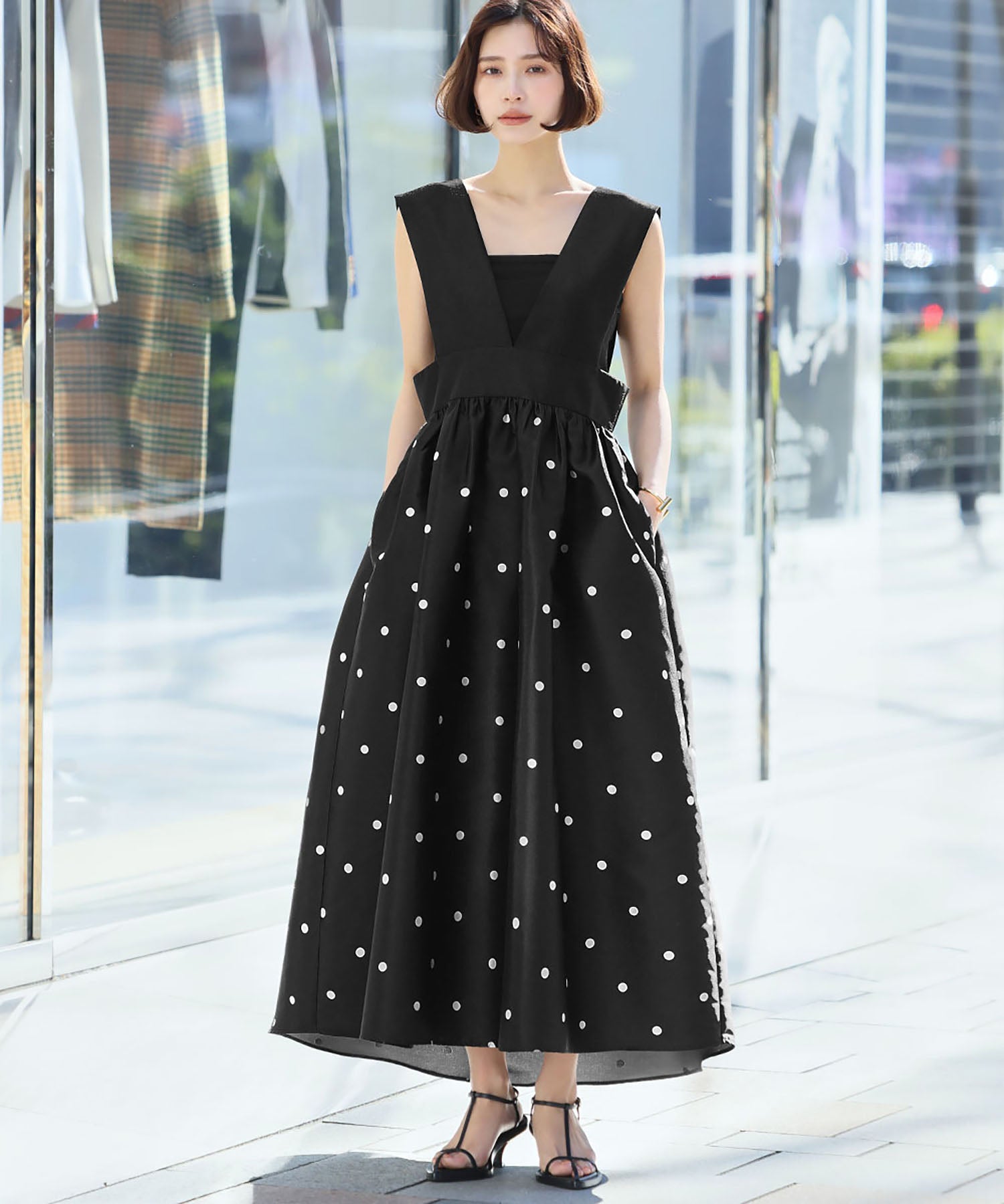 ELFRANK ELFRANK Gathered Flare Jumper Skirt 【Washable】