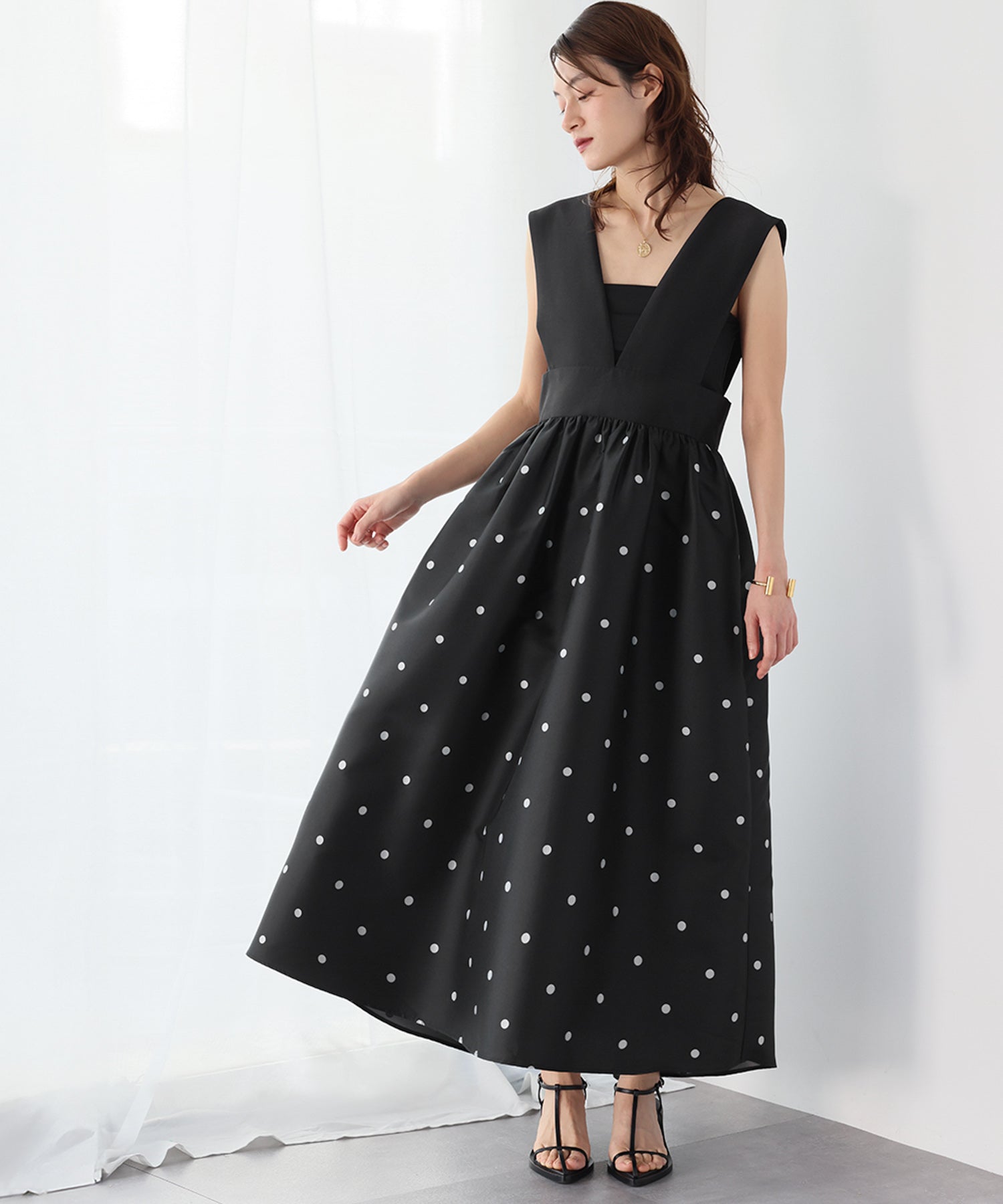 ELFRANK ELFRANK Gathered Flare Jumper Skirt 【Washable】