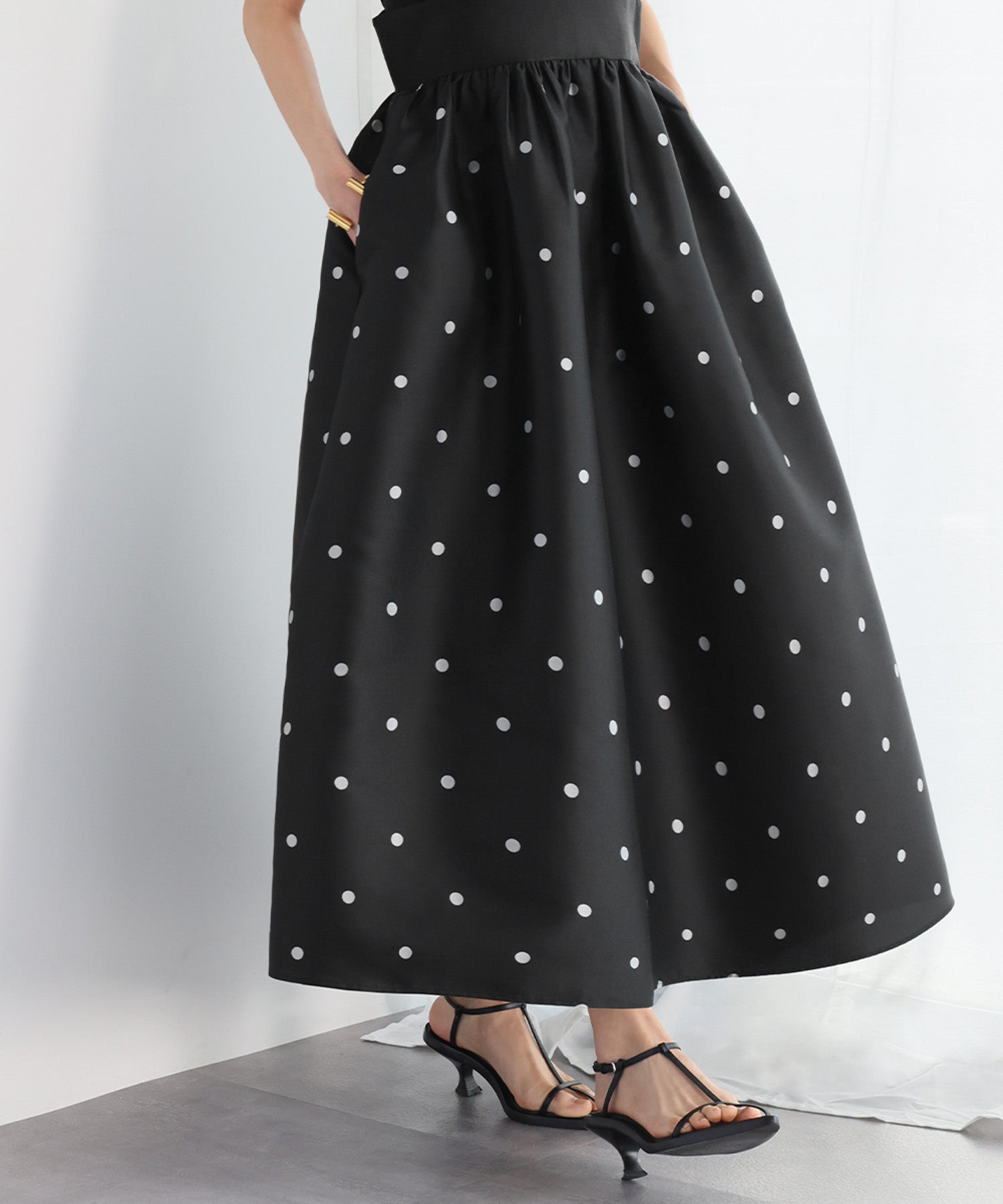ELFRANK ELFRANK Gathered Flare Jumper Skirt 【Washable】