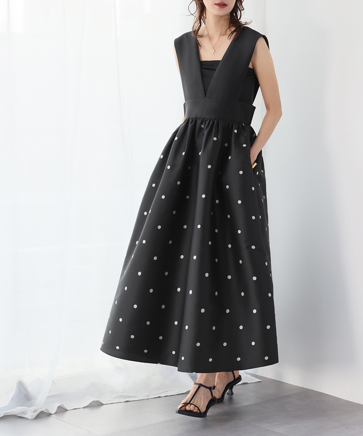 ELFRANK ELFRANK Gathered Flare Jumper Skirt 【Washable】