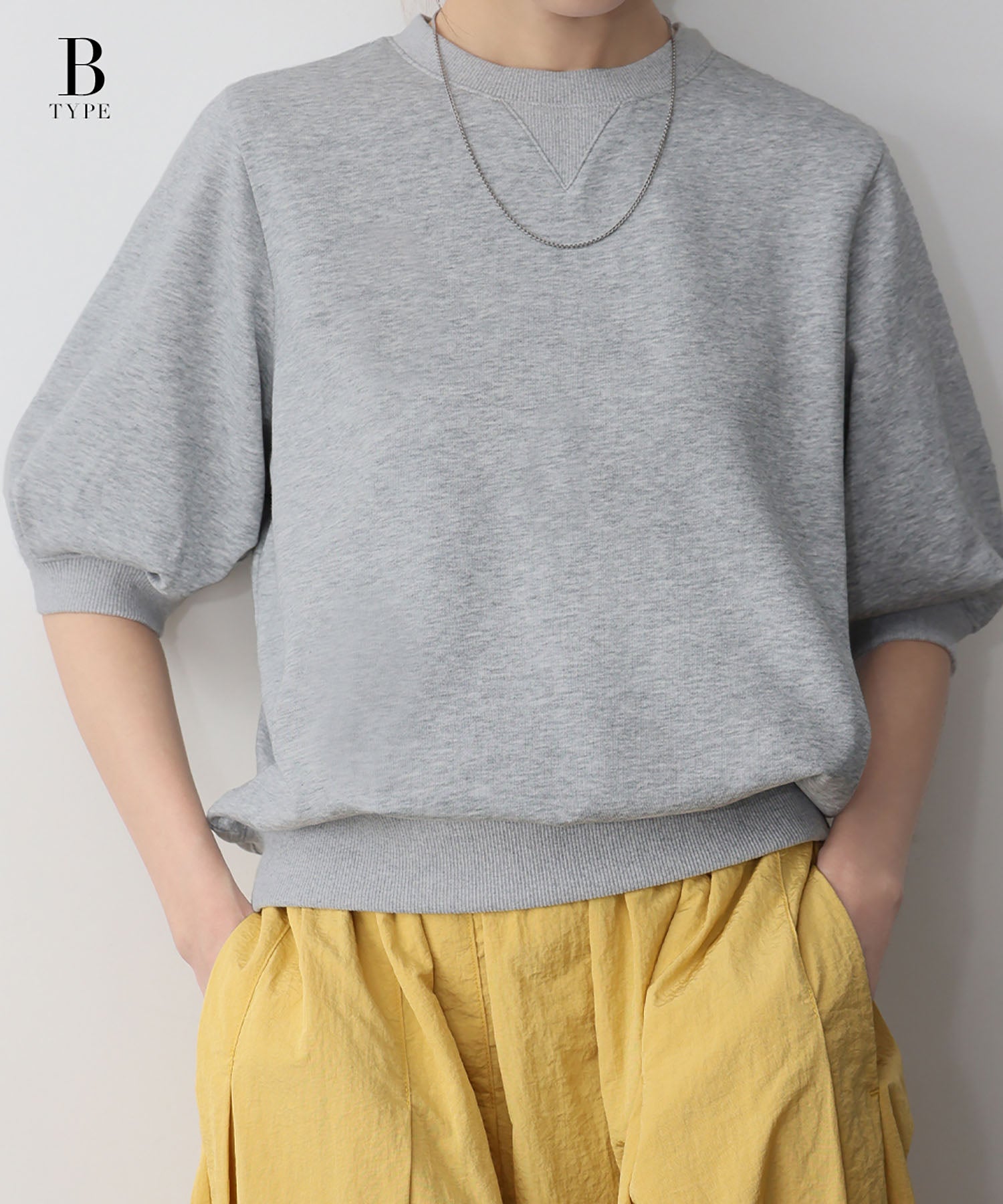 エルフランク ELFRANK 【選べる2タイプの袖丈】ワンポイントハート刺繍 スウェット トレーナー プルオーバー【洗える】 （グレー（Bタイプ）） グレー（Bタイプ）