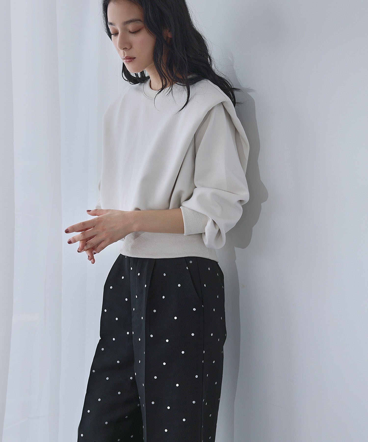 エルフランク ELFRANK ダンボール生地 ドロップショルダー プルオーバー【洗える】 （アイボリー） アイボリー