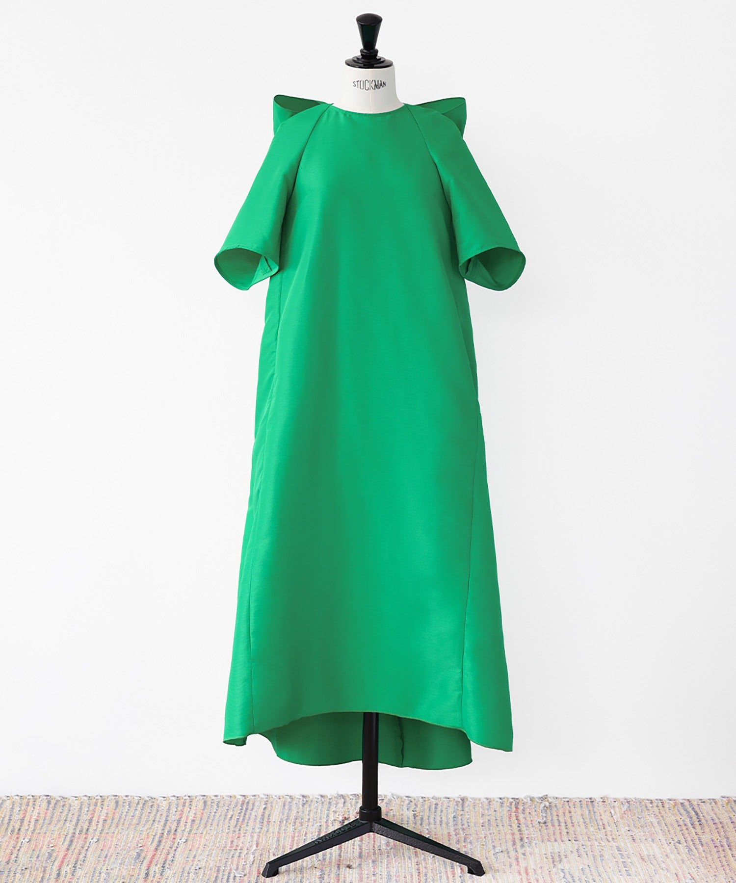 エルフランク ELFRANK バックビッグリボンAラインイレギュラーヘムロングワンピース （グリーン） グリーン