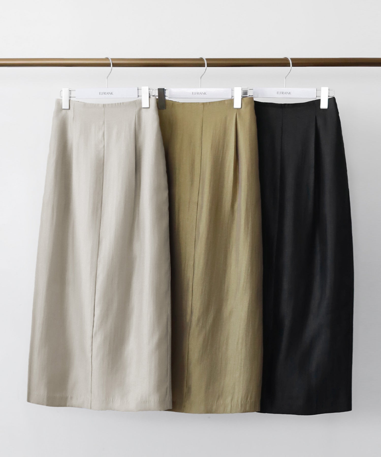 Elfrank Elfrank Shiny I -Line Line Long Long Skirt