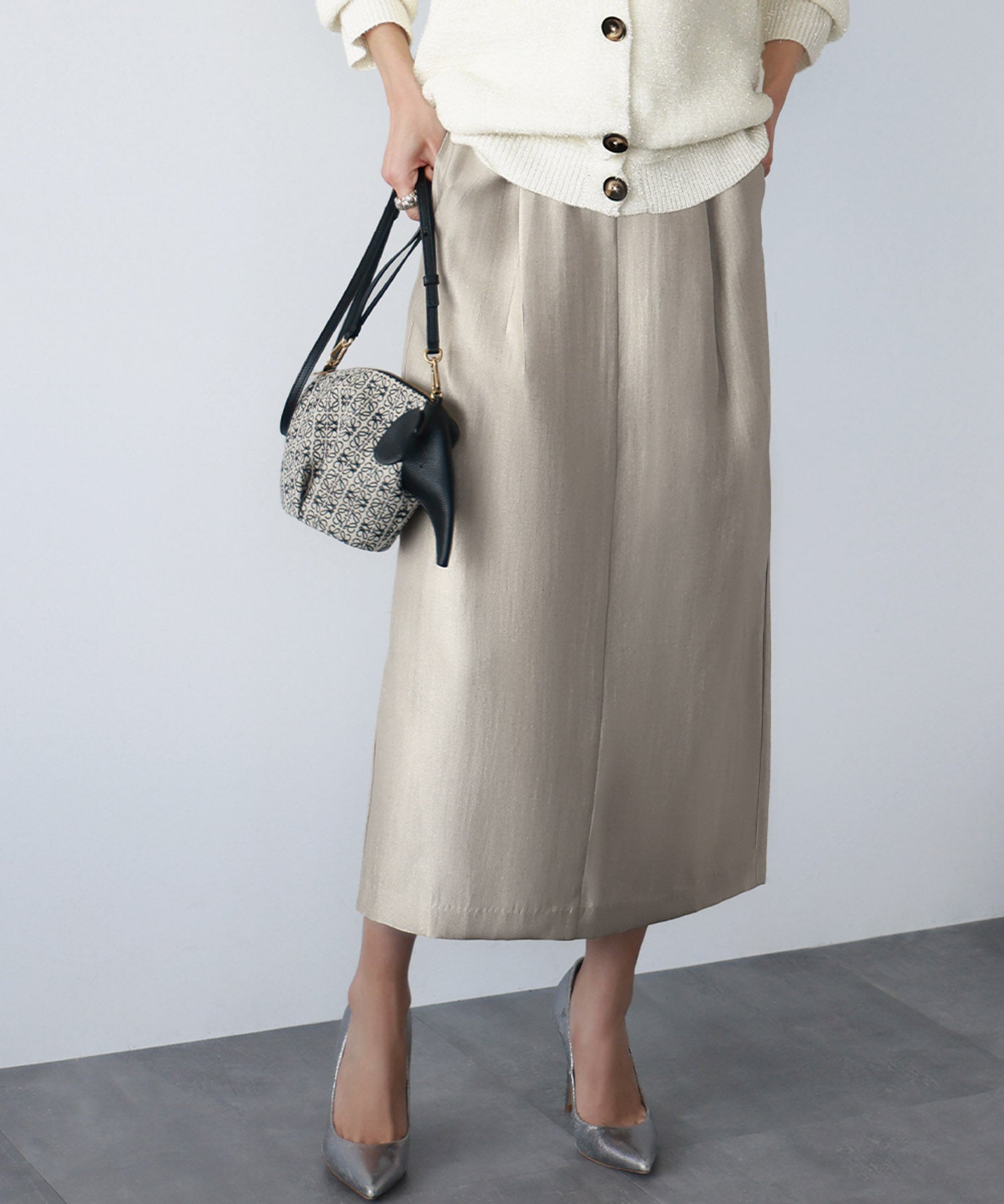 Elfrank Elfrank Shiny I -Line Line Long Long Skirt
