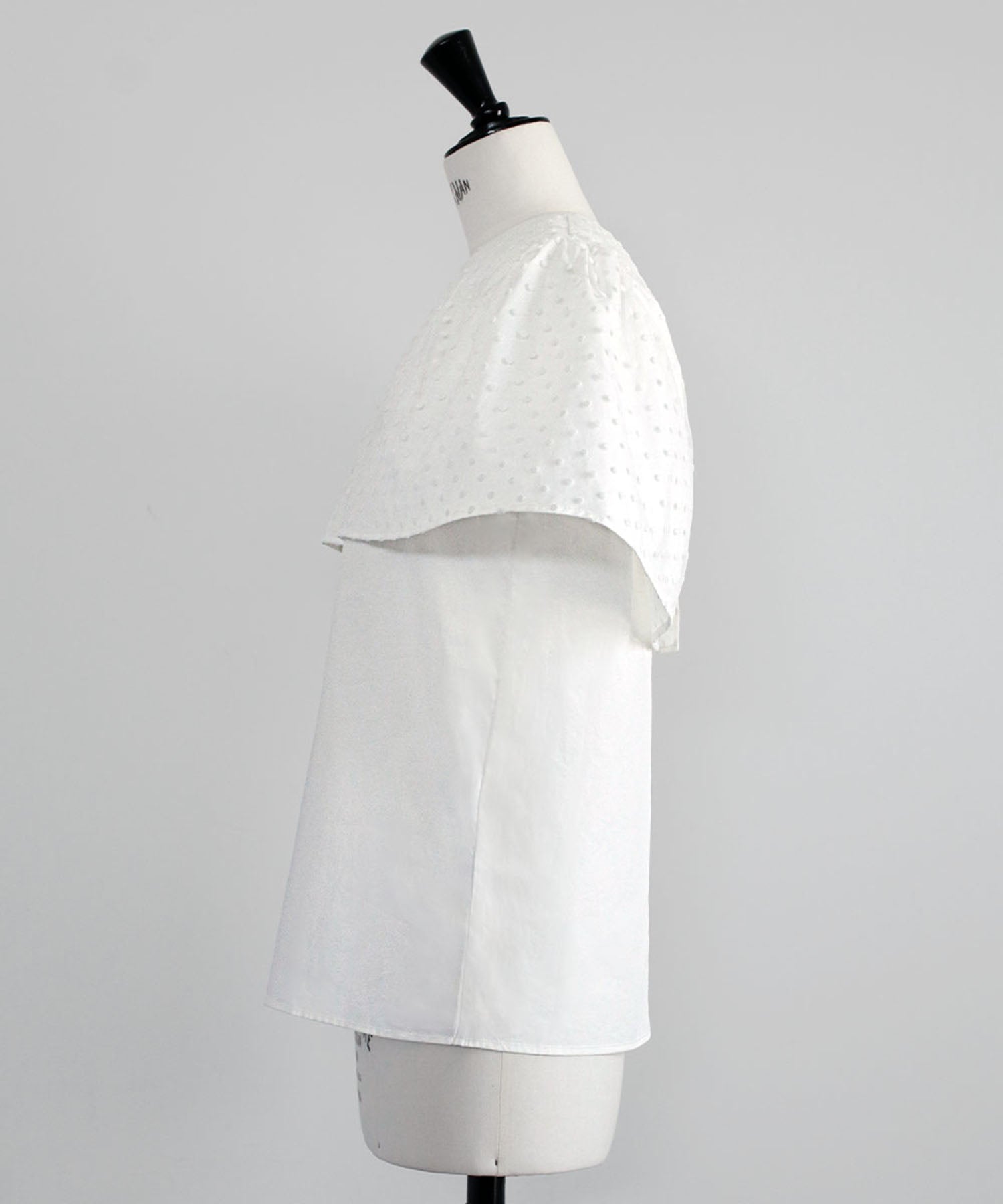 ELFRANK Dot Tulle Cape Blouse