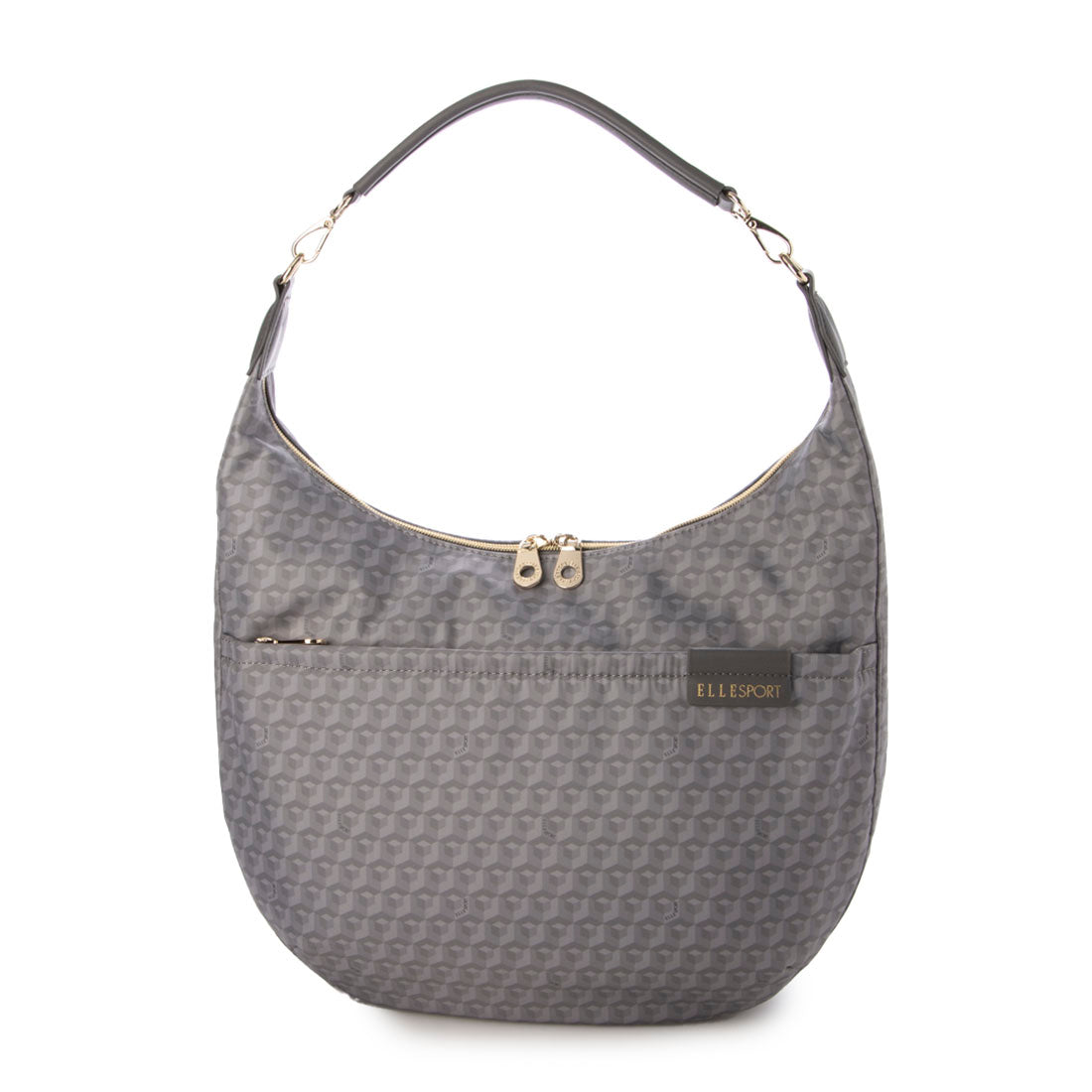 エルスポーツ ELLESPORT ハーフムーン 2WAY ショルダーバッグ はっ水 軽量 キューブ柄 （グレー(GRAY)） グレー(GRAY)