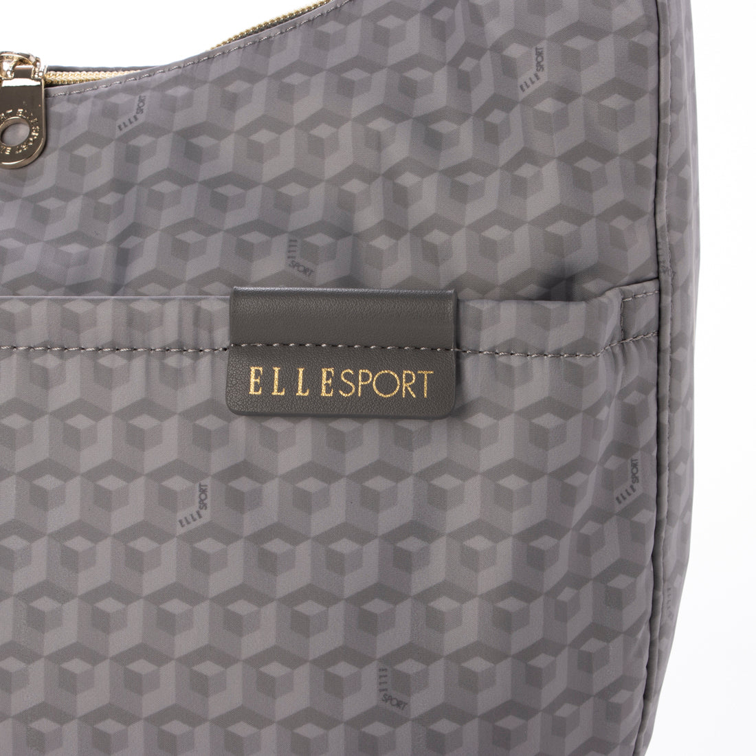 エルスポーツ ELLESPORT ハーフムーン 2WAY ショルダーバッグ はっ水 軽量 キューブ柄 （グレー(GRAY)） グレー(GRAY)