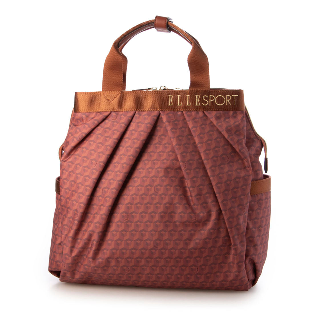 エルスポーツ ELLESPORT 2WAY プリーツ リュックサック 軽量 はっ水 キューブ （テラコッタ(TERRACOTTA)） テラコッタ(TERRACOTTA)