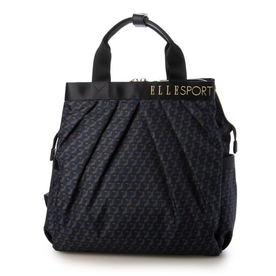 エルスポーツ ELLESPORT 2WAY プリーツ リュックサック 軽量 はっ水 キューブ （ネイビー(NAVY)） ネイビー(NAVY)
