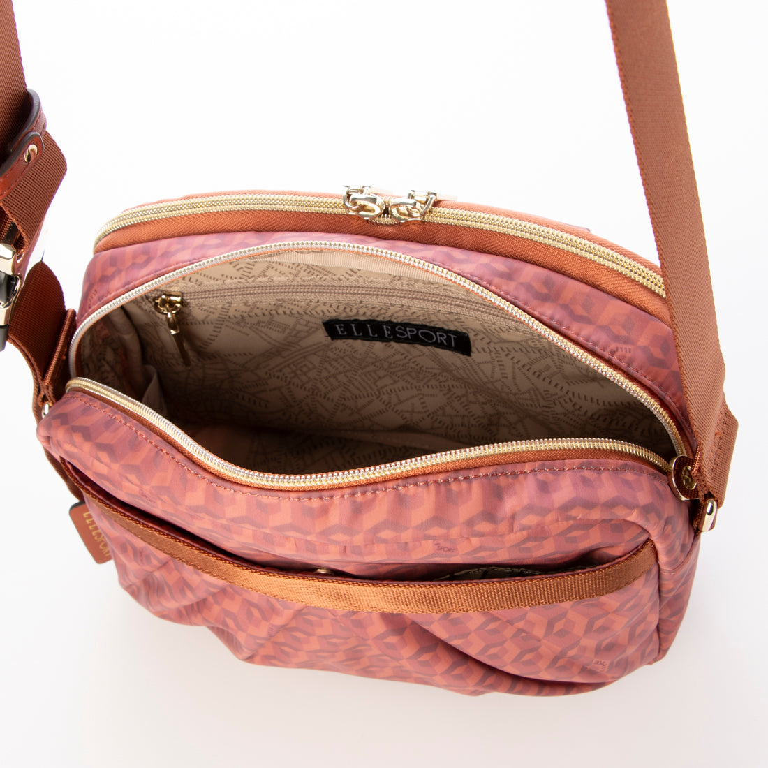 エルスポーツ ELLESPORT ELLE SPORT 軽量 はっ水 プリーツ ウォレットショルダーバッグ 軽量 撥水 （テラコッタ(TERRACOTTA)） テラコッタ(TERRACOTTA)