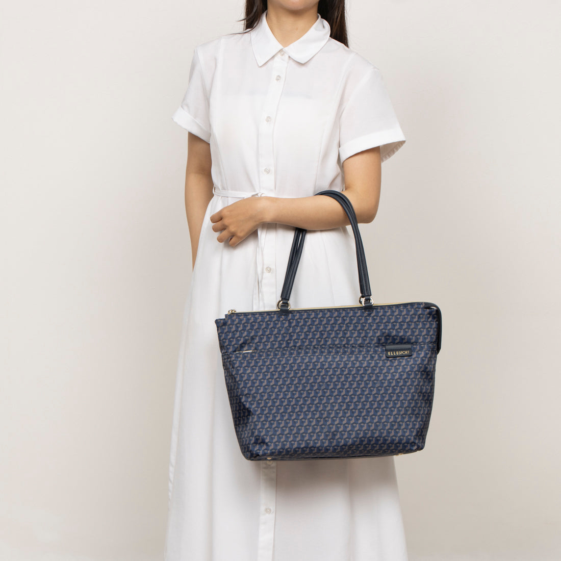 エルスポーツ ELLESPORT 両アオリ トートバッグ 軽量 はっ水 A4サイズ対応 （ネイビー(NAVY)） ネイビー(NAVY)