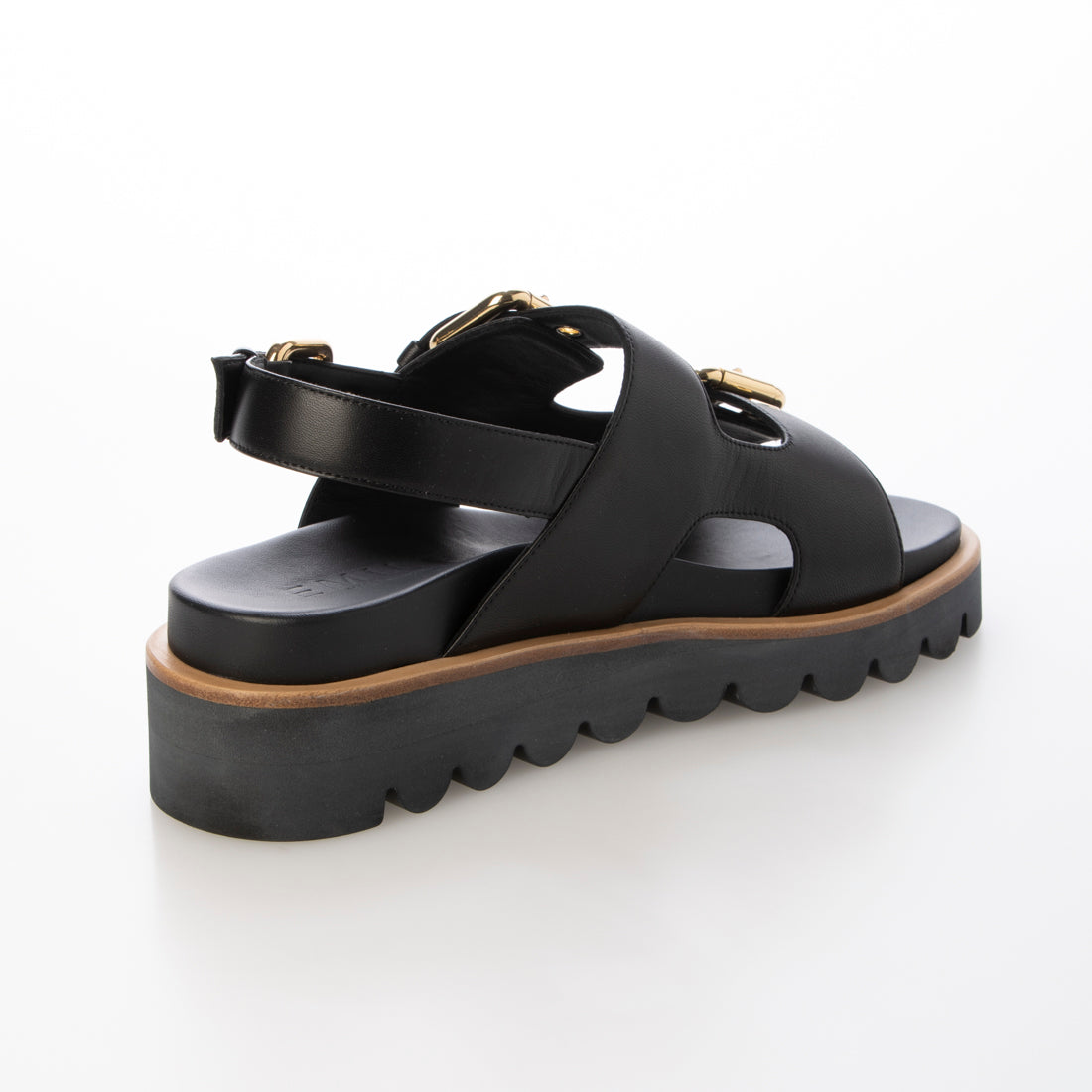 エミレ EMILE バックル厚底フットベッドサンダル （ブラック） ブラック