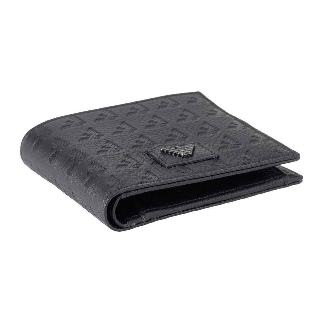 エンポリオ アルマーニ EMPORIO ARMANI 2つ折り財布 エンポリオアルマーニ ALL OVER EMBOSSED EAGLE COIN POCKET WALLET EM001741 AF14774 UC001 BLACK （ブラック） ブラック